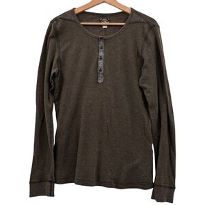 Diesel Industry Thermal Top Medium Gray Long Sleeve Cotton Grunge Y2K